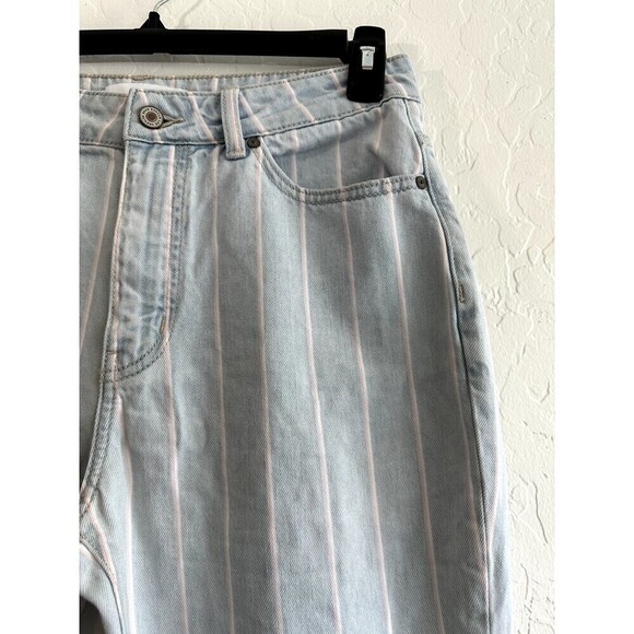Kancan Woman's Skinny Jeans Striped Size 9/28 Light Wash modern minimal - Picture 5 of 16